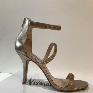Neiman Marcus Gold Metallic Evening Sandal